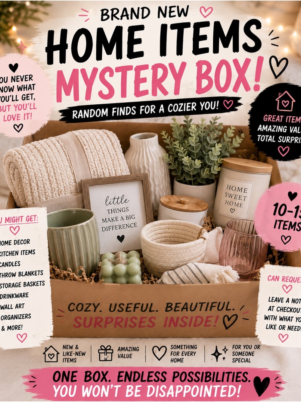 Home Items Mystery Box - Cozy Neutral Decor